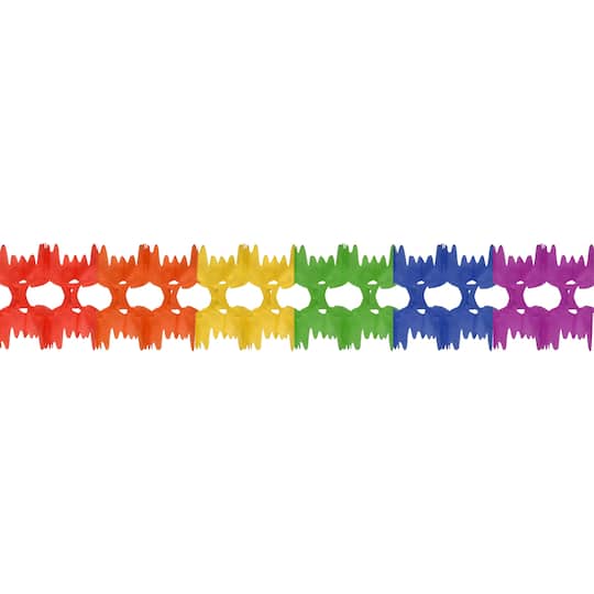 Beistle 14.5ft. Rainbow Pageant Tissue Paper Garlands, 2ct.